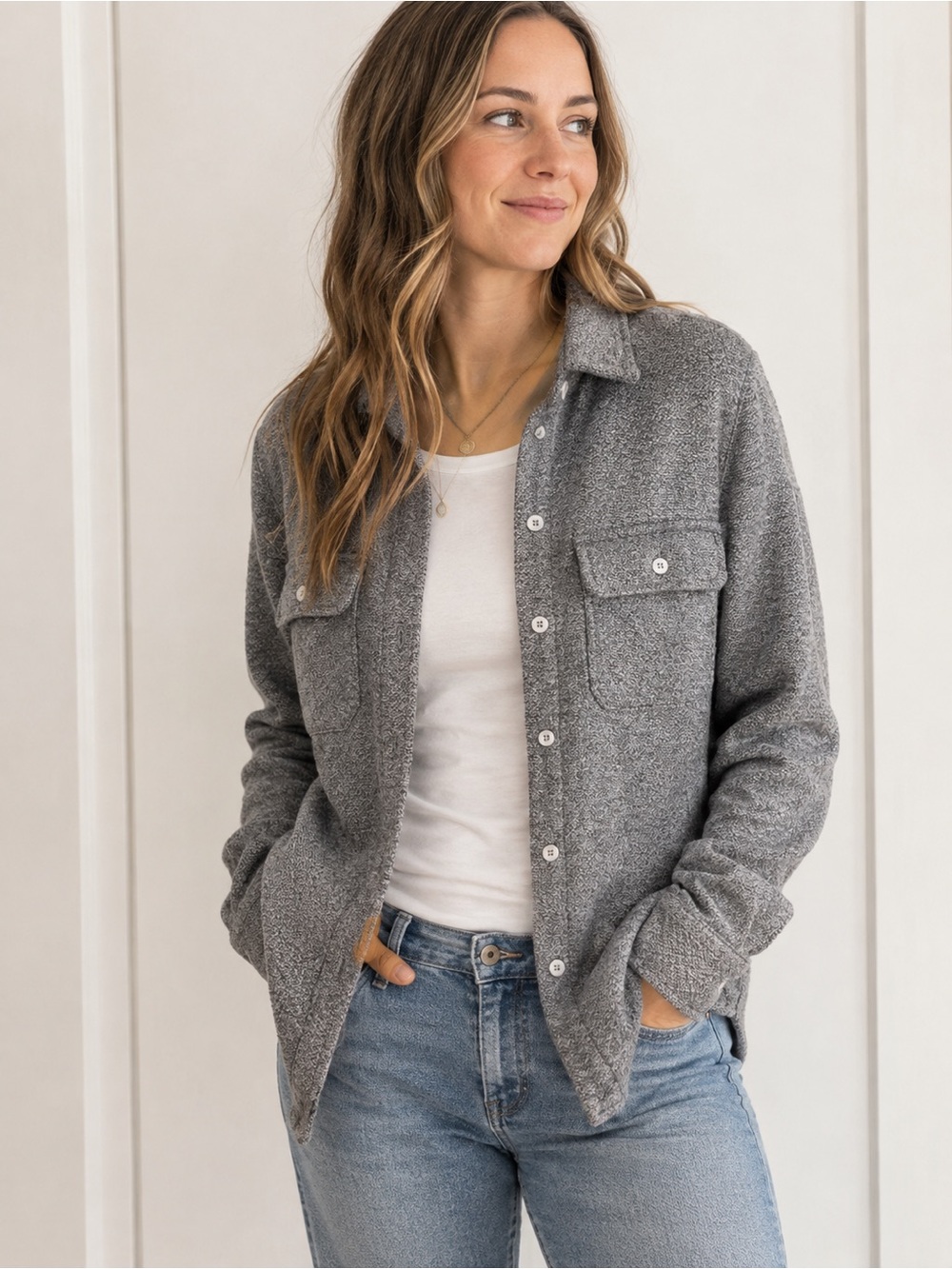NWOT Anián Grey Wool Shirt Jacket